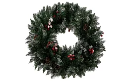 Dekorační zasněžený věnec na dveře