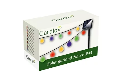 Dekorativní venkovní solární řetěz Balls – 7 metrů, multicolor