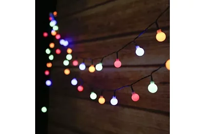 Dekorativní venkovní solární řetěz Balls – 7 metrů, multicolor