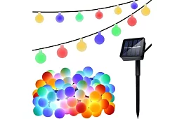 Dekorativní venkovní solární řetěz Balls – 7 metrů, multicolor