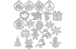 Dřevěné bílé vánoční ozdoby 20 kusů