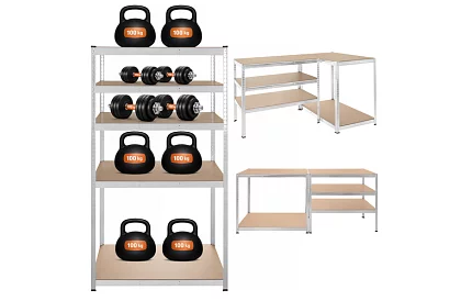 Skladový kovový regál 180x100x60 cm – 5 polic