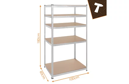 Skladový kovový regál 180x100x60 cm – 5 polic
