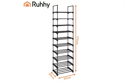 Předsínový regál 174x45x30 cm – botník 10 polic