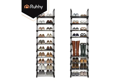 Předsínový regál 174x45x30 cm – botník 10 polic