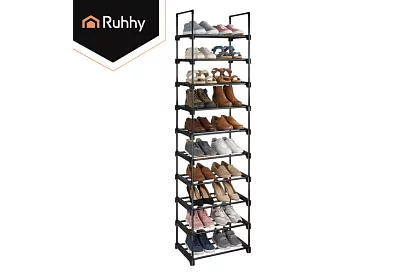 Předsínový regál 174x45x30 cm – botník 10 polic