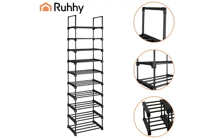 Předsínový regál 174x45x30 cm – botník 10 polic