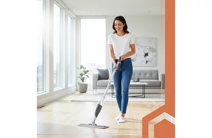 Plochý mop s rozprašovačem Ruhhy 300 ml + 3 utěrky