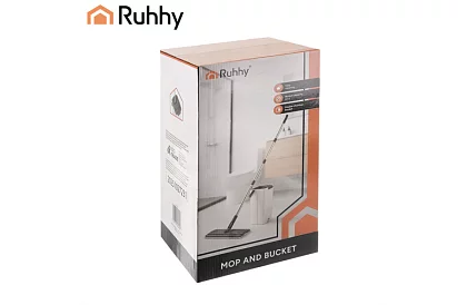 Praktický plochý mop + kbelík 8,5 litrů – dvoukomorový s příslušenstvím