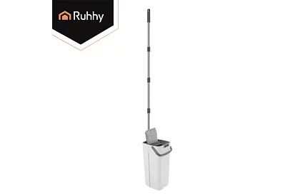 Praktický plochý mop + kbelík 8,5 litrů – dvoukomorový s příslušenstvím