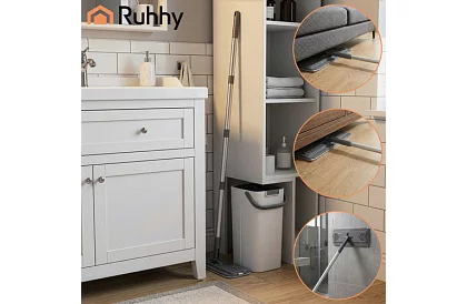 Praktický plochý mop + kbelík 8,5 litrů – dvoukomorový s příslušenstvím