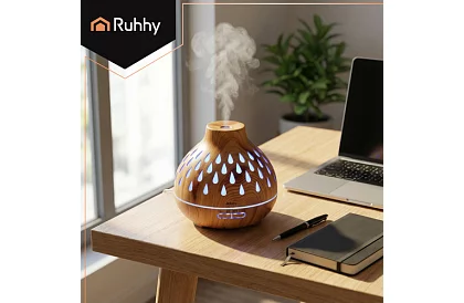 Aroma difuzér Puri – zvlhčovač vzduchu 400 ml s LED podsvícením