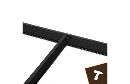 Skladový černý kovový regál, 4 police - 150x75x30 cm