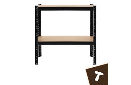 Skladový černý kovový regál, 4 police - 150x75x30 cm