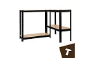 Skladový černý kovový regál, 4 police - 150x75x30 cm