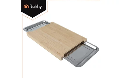 Bambusové prkénko s výsuvnými nádobami