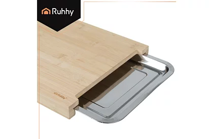 Bambusové prkénko s výsuvnými nádobami