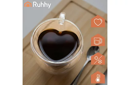 Hrníček srdce 240 ml - termální sklo