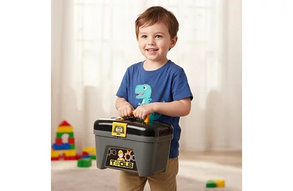 Dětská dílna 3v1, vozík s nářadím - 59 dílů