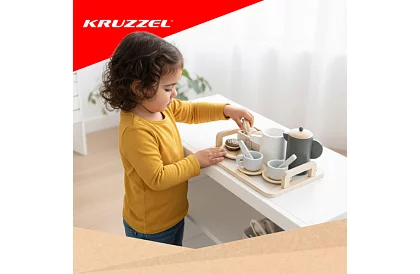 Dřevěná čajová souprava - velký čajový servis