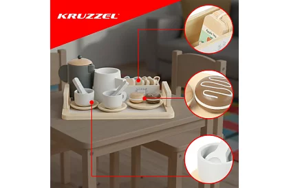 Dřevěná čajová souprava - velký čajový servis