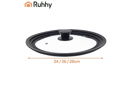 Univerzální silikonovo-skleněná poklice 3 v 1 - průměr 24/26/28 cm