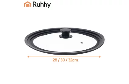 Univerzální silikonovo-skleněná poklice 3 v 1 - průměr 28/30/32 cm