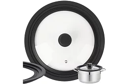 Univerzální silikonovo-skleněná poklice 3 v 1 - průměr 28/30/32 cm