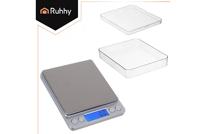 Přesná LCD váha 0,1g - 2000g + 2 miskami