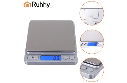 Přesná LCD váha 0,1g - 2000g + 2 miskami