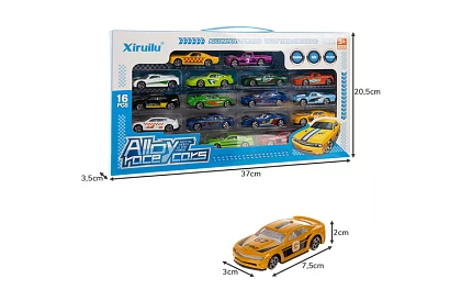 Sada kovových autíček  1:64 – 16 kusů