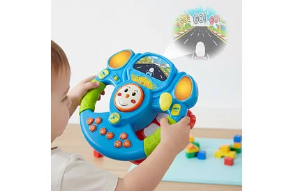 Interaktivní hudební volant s LED efekty – pro děti 3+