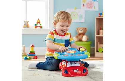 Interaktivní hudební volant s LED efekty – pro děti 3+