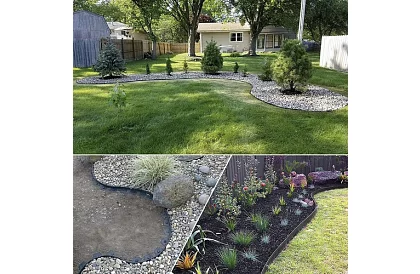 Neviditelný obrubník 4 cm x 10 m - Zahradní okraj černý + 20 kolíků