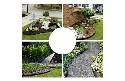 Neviditelný obrubník 4 cm x 10 m - Zahradní okraj černý + 20 kolíků