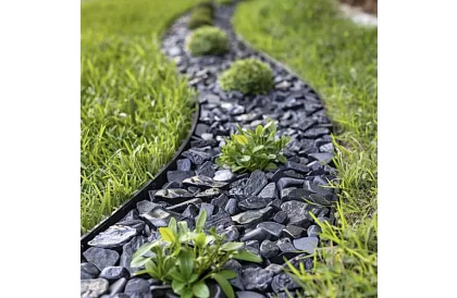 Neviditelný obrubník 4 cm x 10 m - Zahradní okraj černý + 20 kolíků