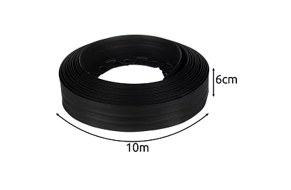 Neviditelný obrubník 6 cm x 10 m - Zahradní okraj černý + 20 kolíků