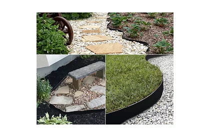 Neviditelný obrubník 6 cm x 10 m - Zahradní okraj černý + 20 kolíků