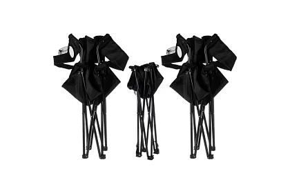 Kempingová sada, černá - rybářský stůl + dvě židle