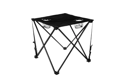 Kempingová sada, černá - rybářský stůl + dvě židle