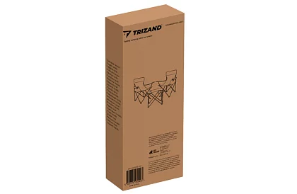 Kempingová sada, černá - rybářský stůl + dvě židle