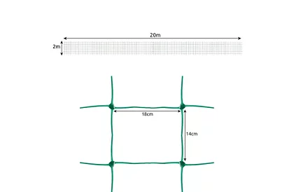 Síťová podpora pro rostliny 2x20 m