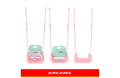 Dětská barevná houpačka 3 v 1 - do 30 kg - růžovozelená