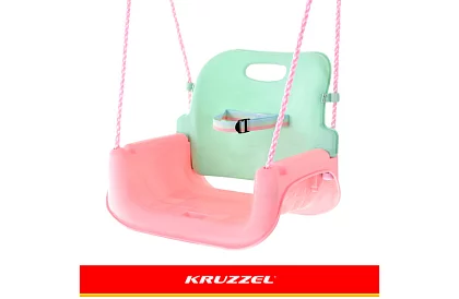 Dětská barevná houpačka 3 v 1 - do 30 kg - růžovozelená