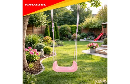 Dětská barevná houpačka 3 v 1 - do 30 kg - růžovozelená