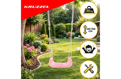 Dětská barevná houpačka 3 v 1 - do 30 kg - růžovozelená