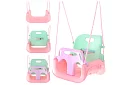 Dětská barevná houpačka 3 v 1 - do 30 kg - růžovozelená