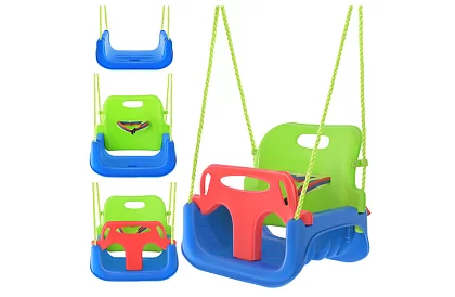 Dětská barevná houpačka 3 v 1 - do 30 kg - zelenomodrá