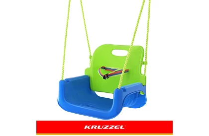 Dětská barevná houpačka 3 v 1 - do 30 kg - zelenomodrá