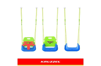 Dětská barevná houpačka 3 v 1 - do 30 kg - zelenomodrá